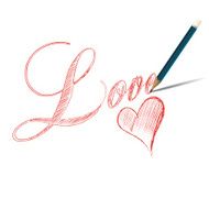 Love hand lettering calligraphy inscription