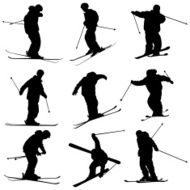 Freestyle Skier Silhouettes