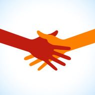Colorful icon hand shake