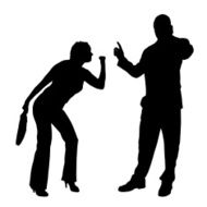 Vector silhouette of couple N269