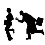 Vector silhouette of businesspeople N7