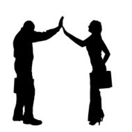 Vector silhouette of businesspeople N8