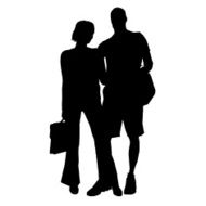 Vector silhouette of couple N270