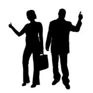 Vector silhouette of businesspeople N9