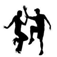 Vector silhouette of couple N273