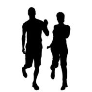 Vector silhouette of couple N275