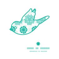 Vector abstract green decorative circles stars striped bird silhouette pattern