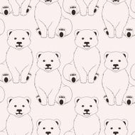 Bears pink seamless pattern on neutral background