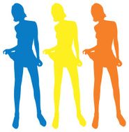 vector - Japanese girls standing