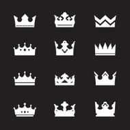 Set of vector white crowns N2