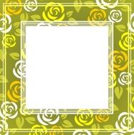 green roses frame