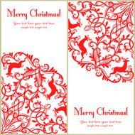 Christmas Greeting card with snowflake and deer