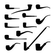 Set of tobacco pipes collection