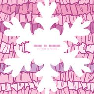 Vector pink ruffle fabric stripes Christmas snowflake silhouette pattern frame