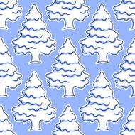 Seamless pattern of snowy covered trees