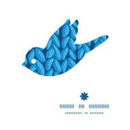 Vector knit sewater fabric horizontal texture bird silhouette pattern frame