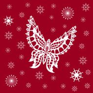 Ornamented abstract lace snowflake butterfly and simple snowflakes N4