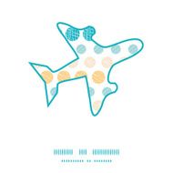 Vector texture circles stripes abstract airplane silhouette pattern frame