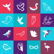 Vector set of bird logos