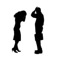 Vector silhouette of a couple N186
