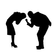 Vector silhouette of a couple N188