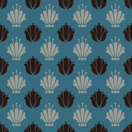 Seamless pattern with silhouettes flowers N13