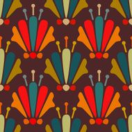 Seamless pattern with silhouettes lotus flowers N6