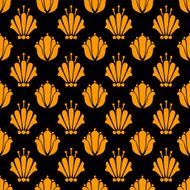 Seamless pattern with silhouettes lily flowers N3