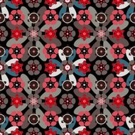 Seamless pattern with silhouettes flowers N14