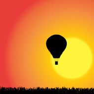 Vector silhouette of a hot air balloon