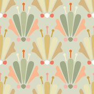 Abstract seamless pattern with silhouettes flowers N5