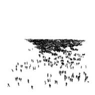 Silhouette of crowd vector illustration