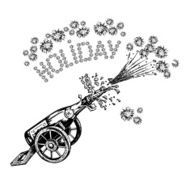 bottle of champagne and holiday inscription-firework