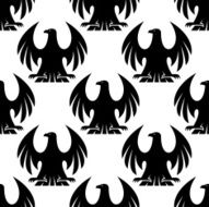 Black eagle seamless pattern