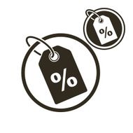 Tag with percent discount symbol retail theme N2