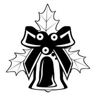 Christmas bell with a bow and holly