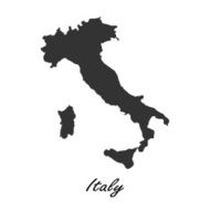 Black map of Italy for your design