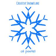 Snowflake hand drawn with oil pastels N3