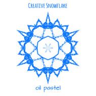 Snowflake hand drawn with oil pastels N6