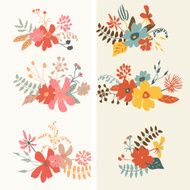 Set of six graphic floral design