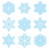 vector set - light blue snowflakes