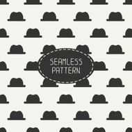 Vector seamless retro pattern with vintage hipster gentleman hat N2