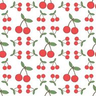 Seamless cherry pattern fruit background