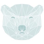 polygonal abstract polar bear isolated on a white background