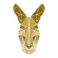 polygonal abstract kangaroo isolated on a white background