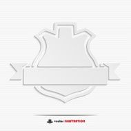 Abstract shield with ribbon web icon