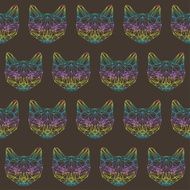 abstract pattern seamless background with cat silhouette