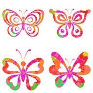 Set butterflies with pattern