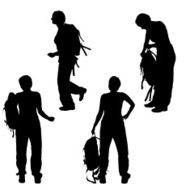 Vector silhouette of woman N144