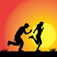 Vector silhouette of couple N278